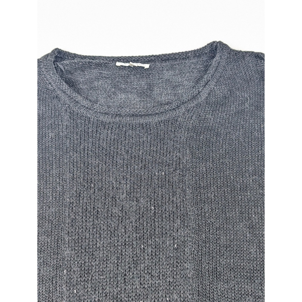 Avalin Womens Sequin Knit Pullover Sweater Charcoal Gray Crew Neck Size Large - Picture 7 of 16